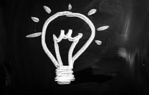 Bulb idea on blackboard Stock Illustration