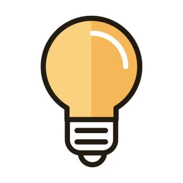 Bulb idea creativity internet web technology interface line and fill style icon Stock Illustration