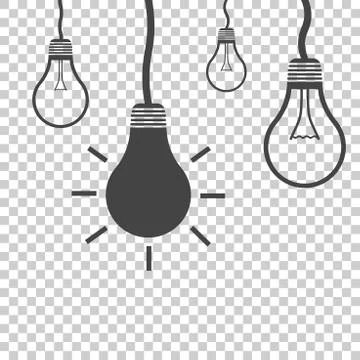 Bulb idea flat vector illustration Stock Illustration