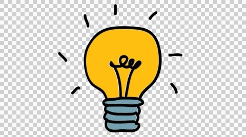 Bulb Idea hand drawn illustration animation sketch with transparent background Stock Footage 44787491