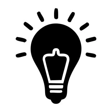 Bulb Idea Icon. Flat Color think symbol. Vector Illustration. Stock Illustration