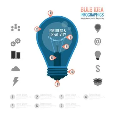 Bulb idea infographics Stock Illustration