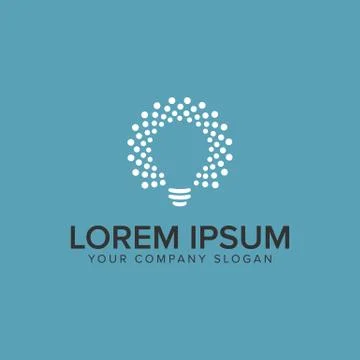 Bulb idea logo design concept template. Stock Illustration
