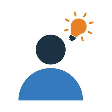 Bulb, idea, man icon. Simple editable vector design isolated on a white bac.. Stock Illustration