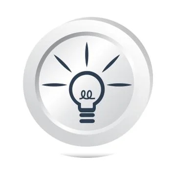 Bulb, idea sign button icon 스톡 일러스트