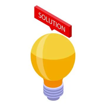 Bulb idea solution icon, isometric style Stock Illustration