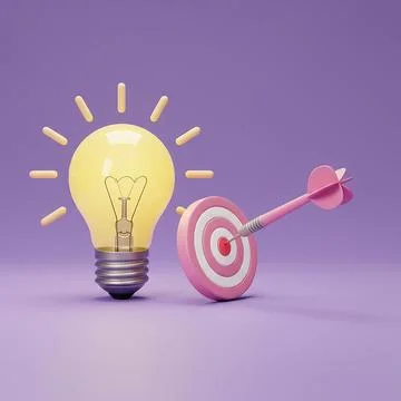 Bulb-Idea-Target-Hit-1 Stock Illustration