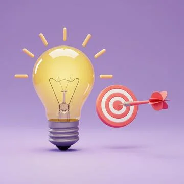 Bulb-Idea-Target-Hit-2 Stock Illustration