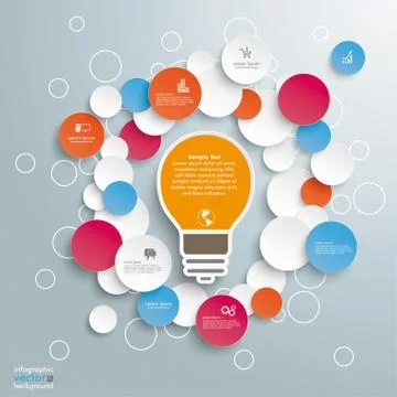 Bulb infographic circles Stock Illustration