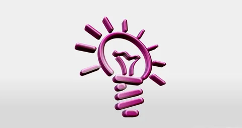 Bulb inspiration idea 3d symbol loop seamless Stock Footage 334658234