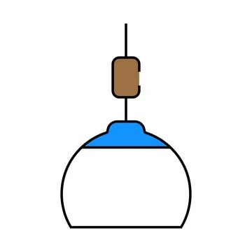 Bulb lamp ceiling icon color illustration Stock Illustration