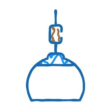 Bulb lamp ceiling icon doodle illustration Stock Illustration