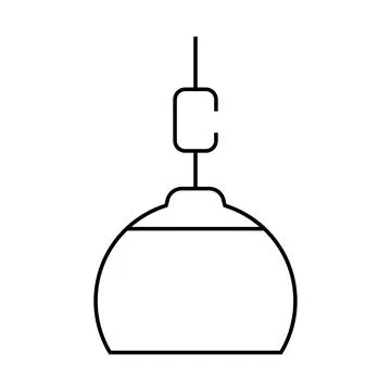 Bulb lamp ceiling line icon vector illustration Stock Illustration