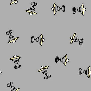 Bulb lamp ceiling vector seamless pattern Stock Illustration