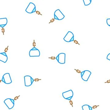 Bulb lamp ceiling vector seamless pattern Stock Illustration