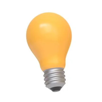 Bulb lamp isolated on white background. 3D icon, sign and symbol Stock Illustration