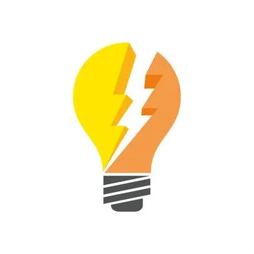 Bulb Lamp Lighting bolt Logo Template Illustration Design Stock Illustration