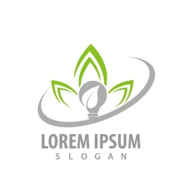 Bulb leaf lotus logo concept design. Symbol graphic template element Stock Illustration