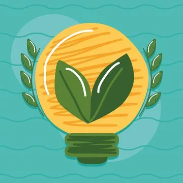 Bulb with leafs Stock Illustration