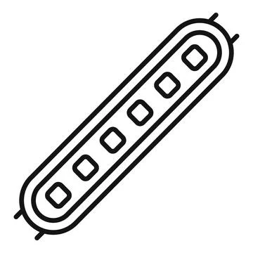 Bulb led strip icon outline . Diode light Stock Illustration