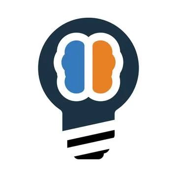 Bulb, light bulb, brain, human brain, creative idea icon Stock Illustration
