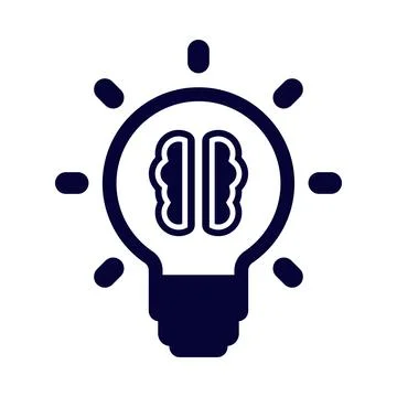 Bulb, light bulb, brain, human brain, creative idea icon Stock Illustration