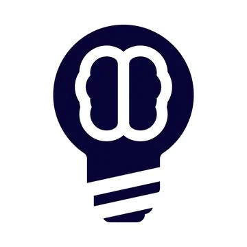 Bulb, light bulb, brain, human brain, creative idea icon Stock Illustration