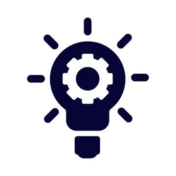 Bulb, light bulb, gear, setting, creative idea management icon Stock Illustration