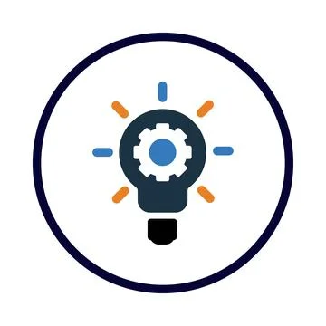 Bulb, light bulb, gear, setting, creative idea management icon Stock Illustration