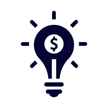 Bulb, light bulb, money, creative business idea icon Stock Illustration