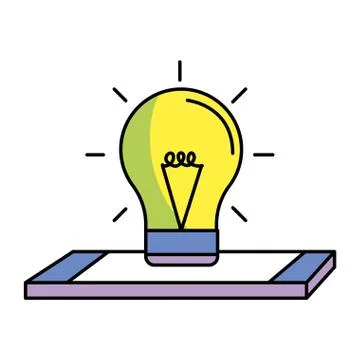 Bulb light with cellphone Illustrazione stock