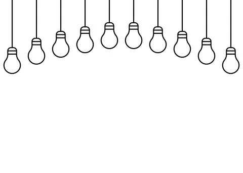 Bulb light hanging, decorative lamp, line icon. Lightbulb symbol as idea concept Stock Illustration