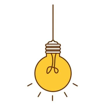 Bulb light hanging idea icon Stock Illustration