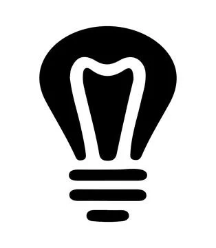 Bulb light icon silhouette vector on a white background Stock Illustration