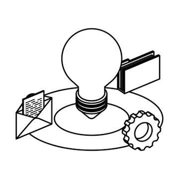 Bulb light idea and data icons Stockillustratie