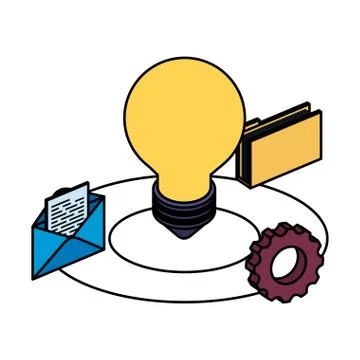 Bulb light idea and data icons Stockillustratie