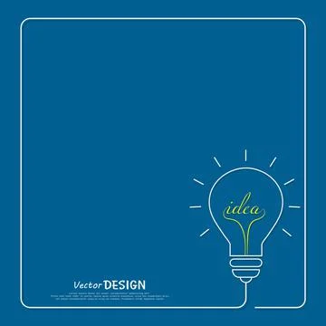 Bulb light idea on blue background .the concept is big ideas inspiration ,vec Stock Illustration