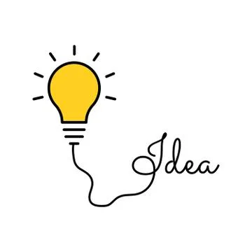 Bulb light idea. concept of big ideas inspiration innovation, invention, effe Stock Illustration