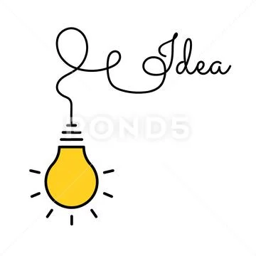 Bulb light idea. concept of big ideas inspiration innovation, invention, effe Stock Illustration