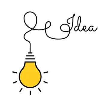 Bulb light idea. concept of big ideas inspiration innovation, invention, effe Stock Illustration