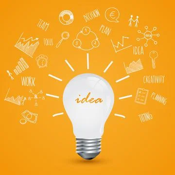 Bulb light idea. concept of big ideas inspiration innovation. vector Illustra Stock Illustration