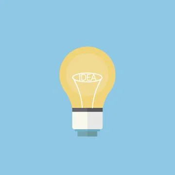Bulb light idea flat design vector illustration EPS10. Stock Illustration