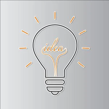 Bulb light idea on gray background .the concept is big ideas inspiration ,vec Stock Illustration
