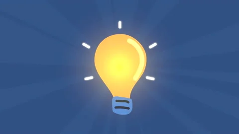 bulb light idea think animation | Stock Video | Pond5
