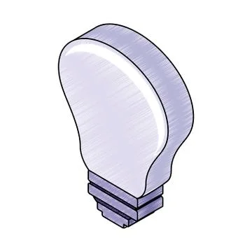 Bulb light isometric scribble Illustrazione stock