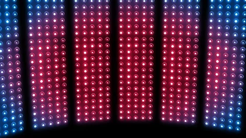 Bulb light stage 4K LOOP_blue_RED Stock Footage 123757139