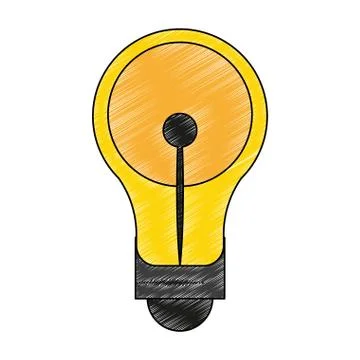 Bulb light symbol scribble Stock Illustration