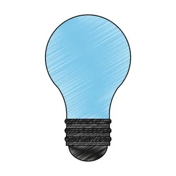 Bulb light symbol scribble Stock Illustration