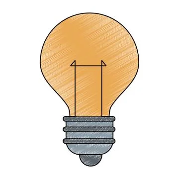 Bulb light symbol scribble Stock Illustration