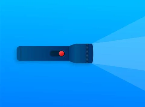 Bulb light vector icon. Bright light beam. Modern linterna, great design for any Stock Illustration